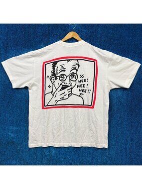 Keith Haring Hee Hee Pop Art White T-Shirt Size Extra Large